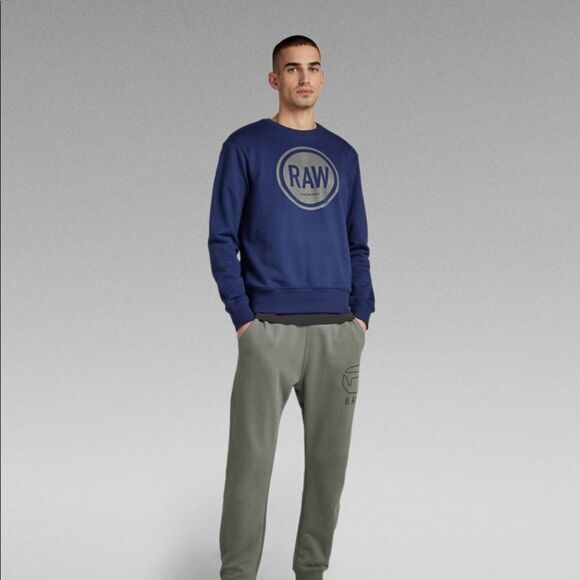 RAW G-Star CIRCLE RAW SWEATER Imperial Blue Large NWT in packaging - Picture 1 of 8